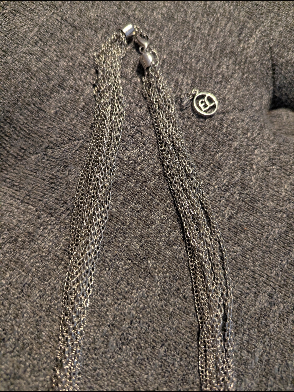 Erica Lyons Silver Multi-Strand Chain Necklace